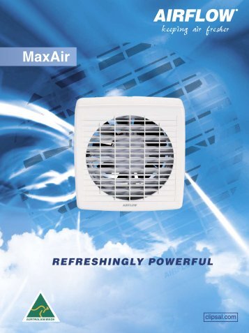 MaxAir Window and Wall Exhaust Fans, 5726B - Clipsal