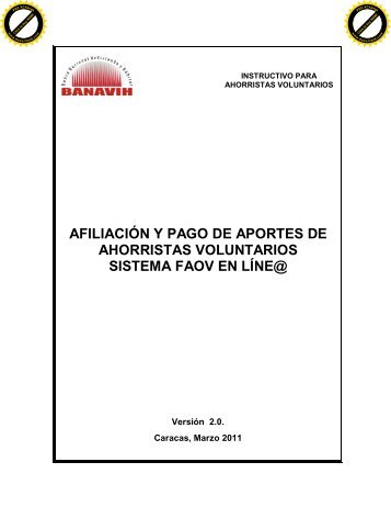 AFILIACIÓN Y PAGO DE APORTES DE AHORRISTAS VOLUNTARIOS SISTEMA FAOV EN LÍNE@