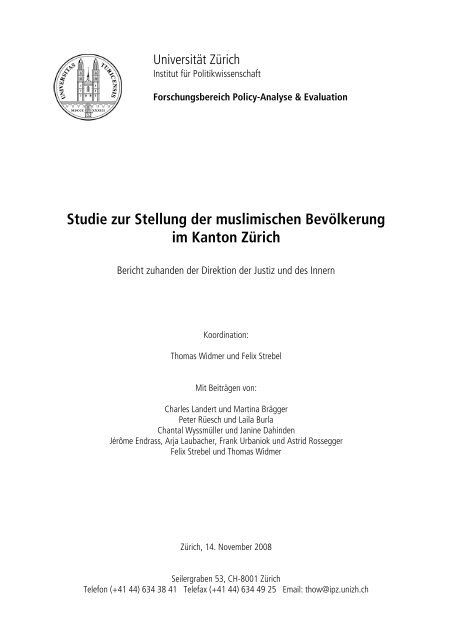 Studie zur Stellung der muslimischen Bevölkerung im Kanton Zürich