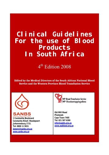 Clinical Guidelines For the use of Blood Products - South African ...