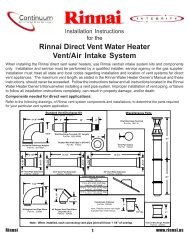 Rinnai Direct Vent Water Heater Vent/Air Intake - Johnstone Supply