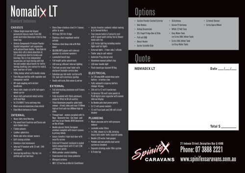 NomadiX LT Brochure - Spinifex Caravans
