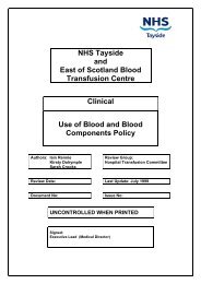 Tayside Transfusion Policy - NHS Scotland