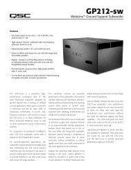 GP212-sw Specifications - QSC Audio Products