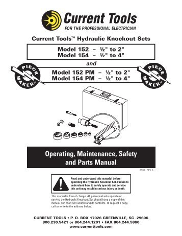 Hydraulic Knockout Sets - Current Tools