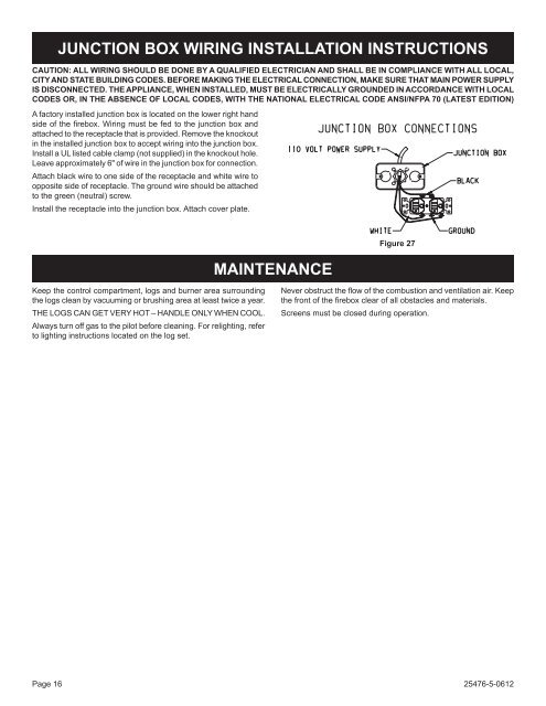 VFD(32,36,42 - White Mountain Hearth