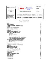 hydrostatic pressure testing of piping - KLM Technology Group