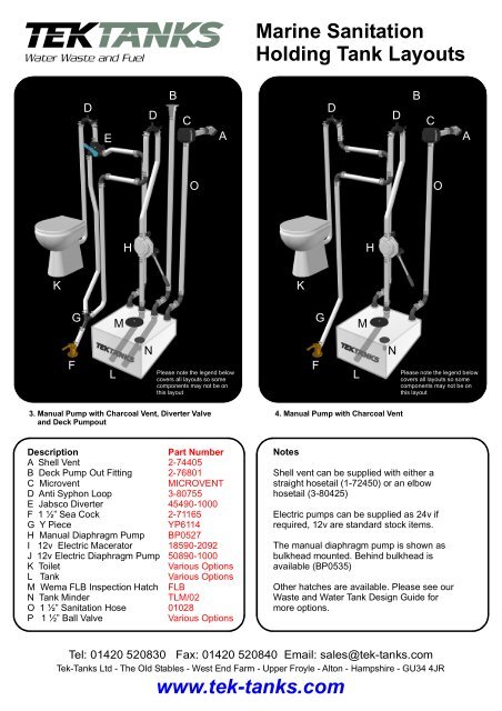 Marine Sanitation Holding Tank Layouts - Tek-Tanks