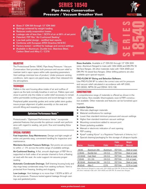 Product Specification Sheet - Protectoseal