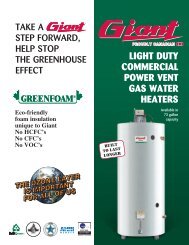 residential power vent gas-fired water heaters owner's ... - Giant