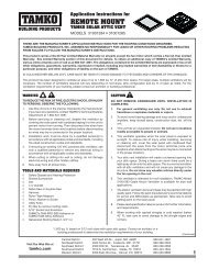 Application Instructions For REMOTE MOUNT - Tamko