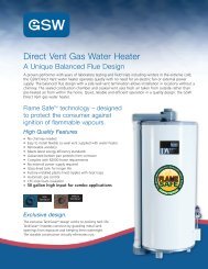 Direct Vent Gas Water Heater - GSW Water Heating