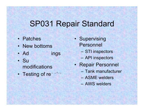 Inspection of Shop Fabricated ASTs per the SPCC Rule (2004)