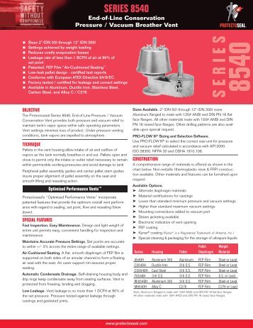 Series 8540 End-of-Line Conservation Pressure ... - Protectoseal