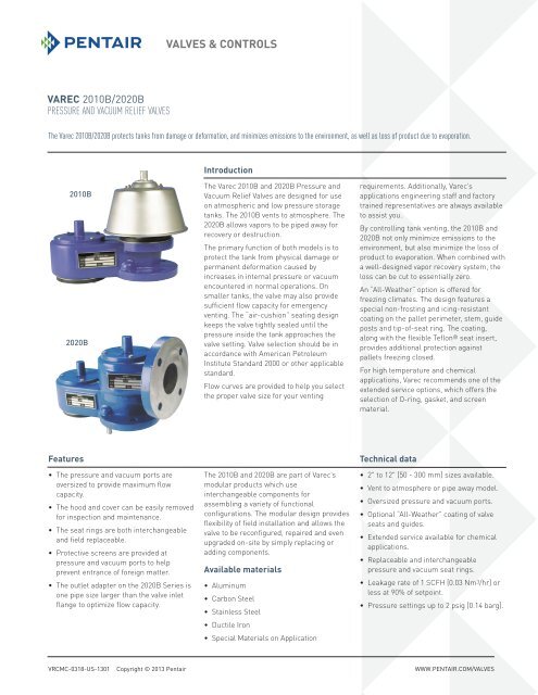 Varec 2010B - Valves and Controls - Pentair