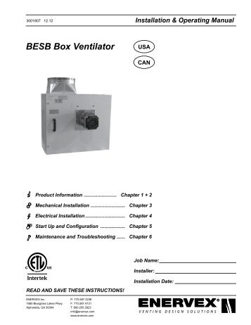BESB Box Ventilator - Enervex