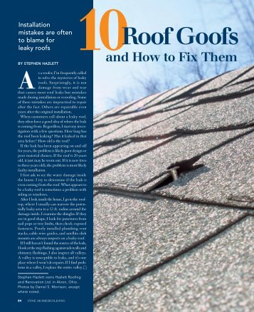 10 Roof Goofs and How to Fix Them - Fine Homebuilding