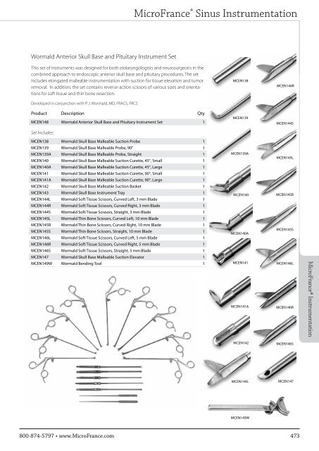 Microfrance Instruments MicroFrance ® Sinus Inst