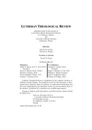 LUTHERAN THEOLOGICAL REVIEW - Concordia Lutheran Seminary
