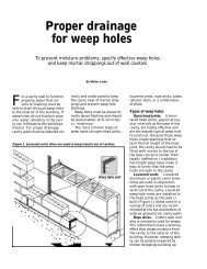 Proper drainage for weep holes - Masonry Construction
