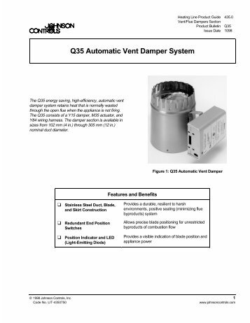 Q35 Automatic Vent Damper System Product Bulletin - ShanControls