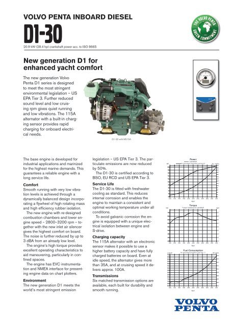 VOLVO PENTA INBOARD DIESEL New generation D1 for ... - Volspec