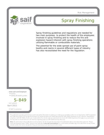 Spray finishing guide - SAIF Corporation