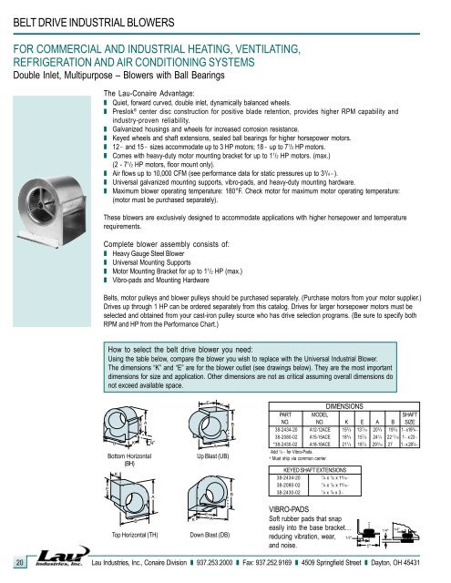 Blower Pulley Chart