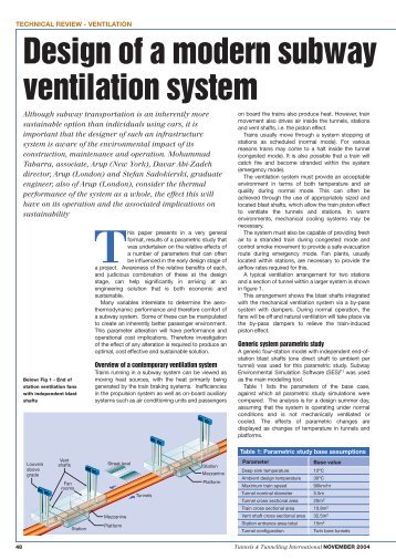 Design of a modern subway ventilation system - Arup