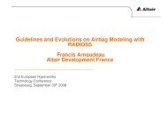 Guidelines and Evolutions on Airbag Modelling with RADIOSS