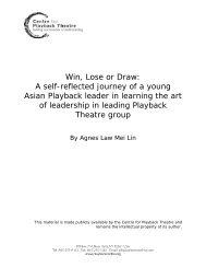 Win, Lose or Draw: A self-reflected journey of a ... - Playback Theatre