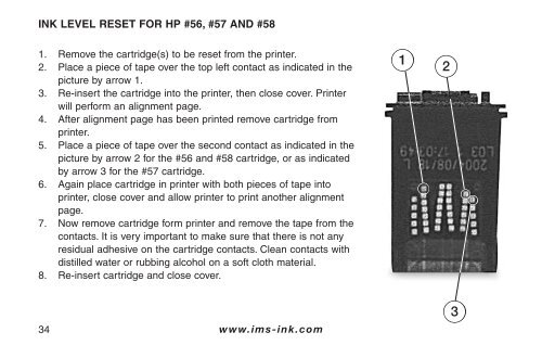 PLEASE READ BEFORE REFILLING CARTRIDGES - IMS-Ink