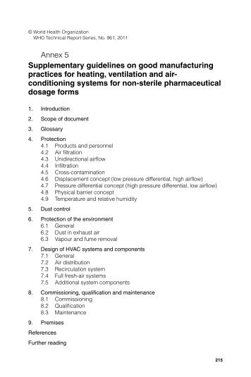 Annex 5 Supplementary guidelines on good manufacturing practices