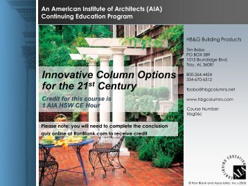 Innovative Column Options for the 21st Century - Ron Blank ...