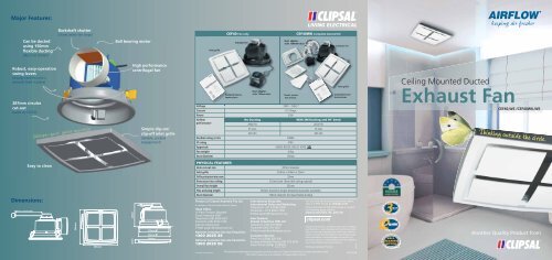 Ceiling Mounted Ducted Exhaust Fan 14146 Clipsal