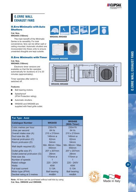 exhaust fans and ventilation equipment - Clipsal