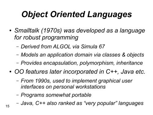 Bringing Programming Languages up to Date John Florentin ... - BCS