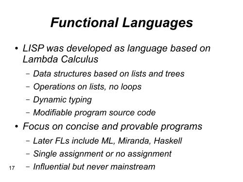 Bringing Programming Languages up to Date John Florentin ... - BCS