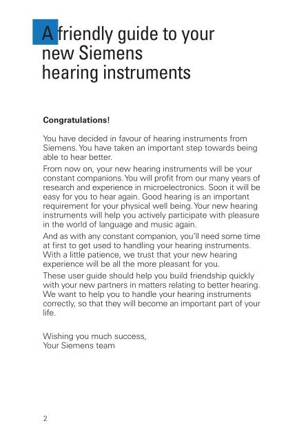 Music Pro User Guide ITE - Siemens Hearing Instruments