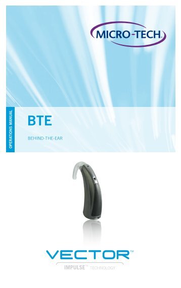 Vector BTE Hearing Aids Operations Manual - MicroTech