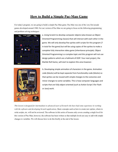 How to Build a Simple Pac-Man Game - ScratchEd