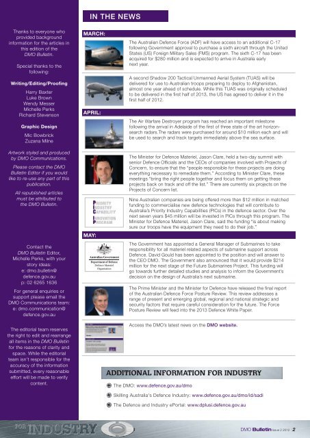 DMO Bulletin For Industry - Department of Defence