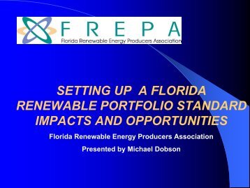 setting up a florida renewable portfolio standard impacts