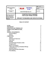 construction standard for plant piping system - KLM Technology Group