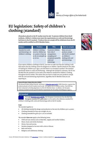 EU legislation: Safety of children's clothing (standard) - miepo