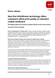 New Océ InfiniStream technology offers customers offset print quality ...