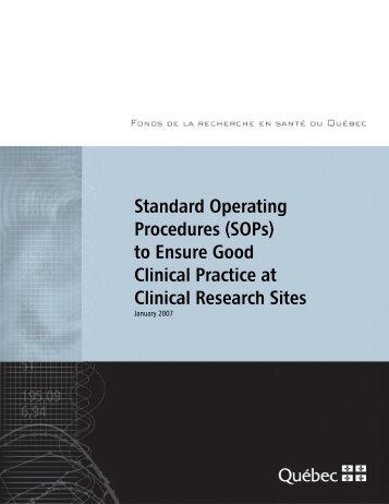 Standard Operating Procedures (SOPs) to Ensure Good Clinical ...