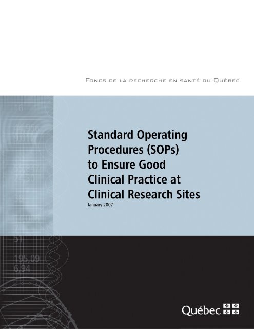 clinical research site standard operating procedures