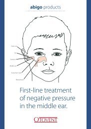 First-line treatment of negative pressure in the middle ear.