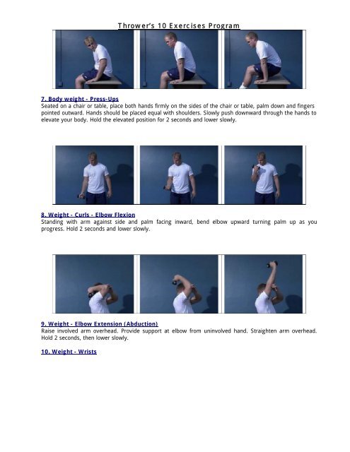 Thrower's 10 Exercises Program - BallCharts.com